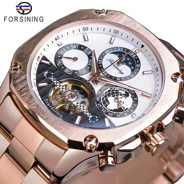 Forsining Brand Mens Mechanical Watchesساعة بآلية ميكانيكية دقيقة