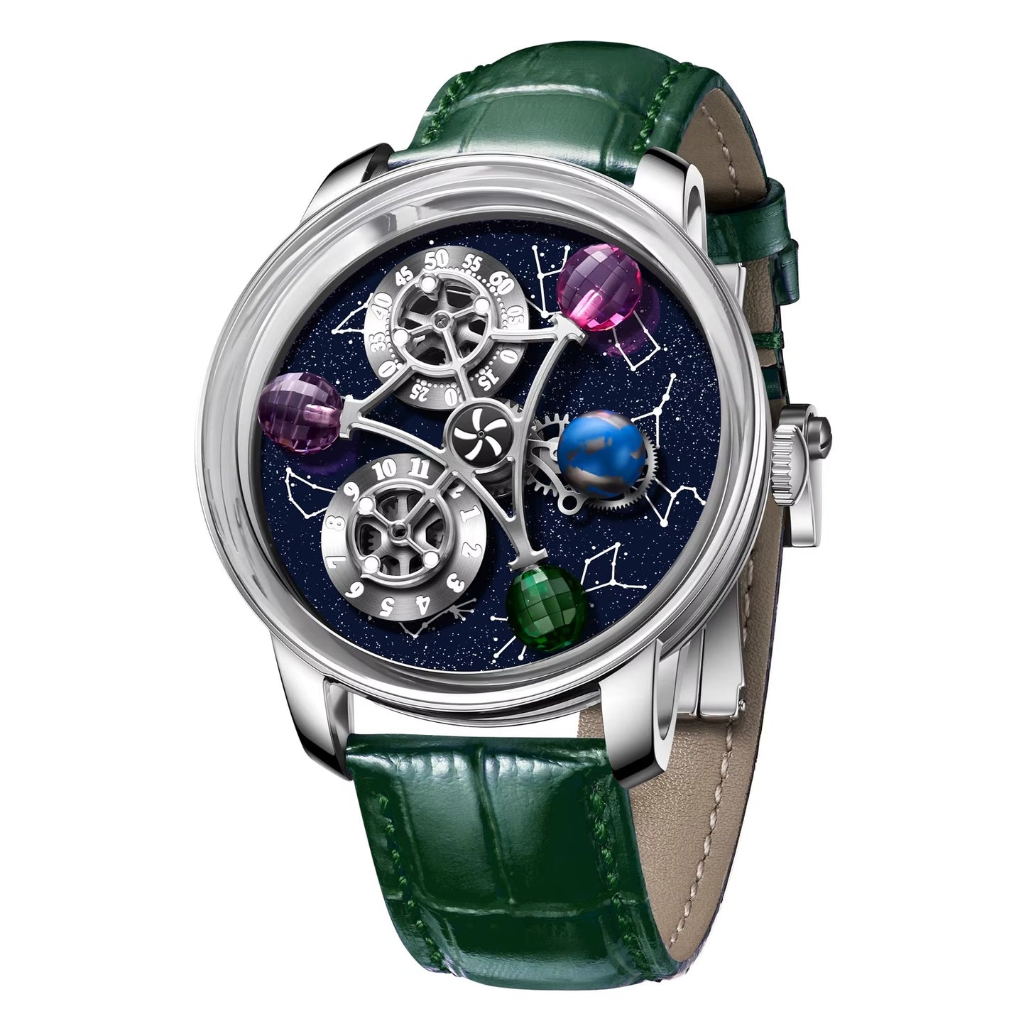 New Arrival Luxury Men Mechanical Leather Watches Fashion Businessساعات رجالية ميكانيكية جلدية فاخرة وصلت حديثًا، موضة الأعمال
