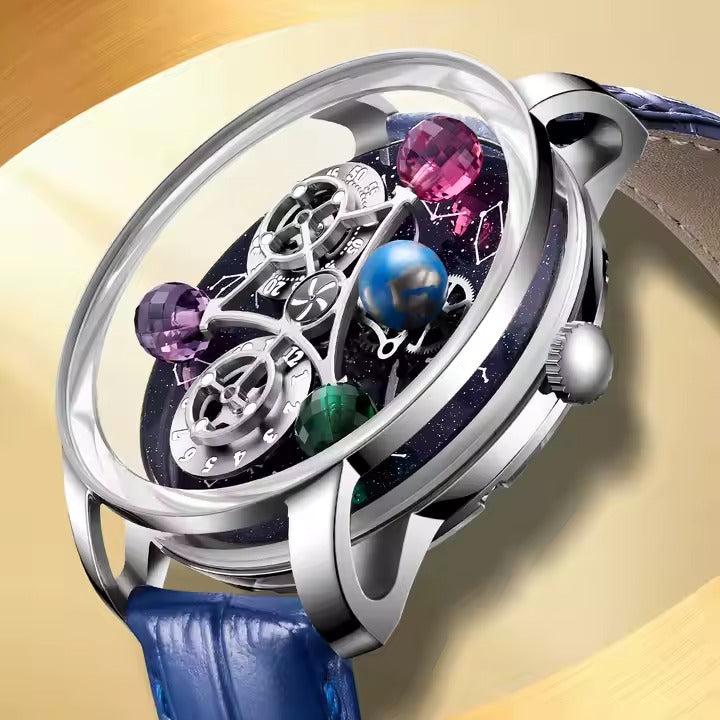 New Arrival Luxury Men Mechanical Leather Watches Fashion Businessساعات رجالية ميكانيكية جلدية فاخرة وصلت حديثًا، موضة الأعمال