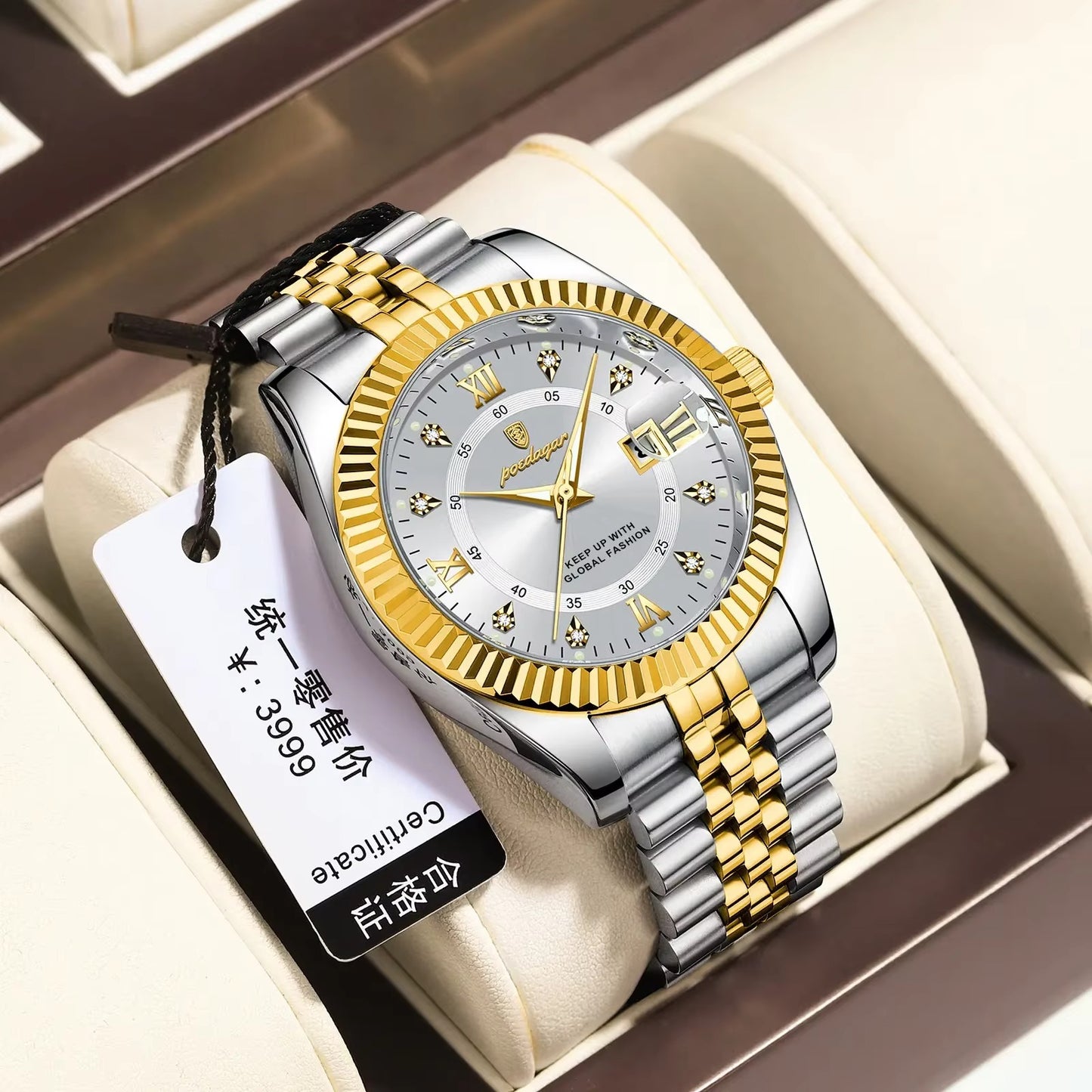 Poedagar 910 Man Wristwatch Waterproof Luminous Men Quartz Watchساعة يد رجالية Poedagar 910 مقاومة للماء ومضيئة من الكوارتز للرجال
