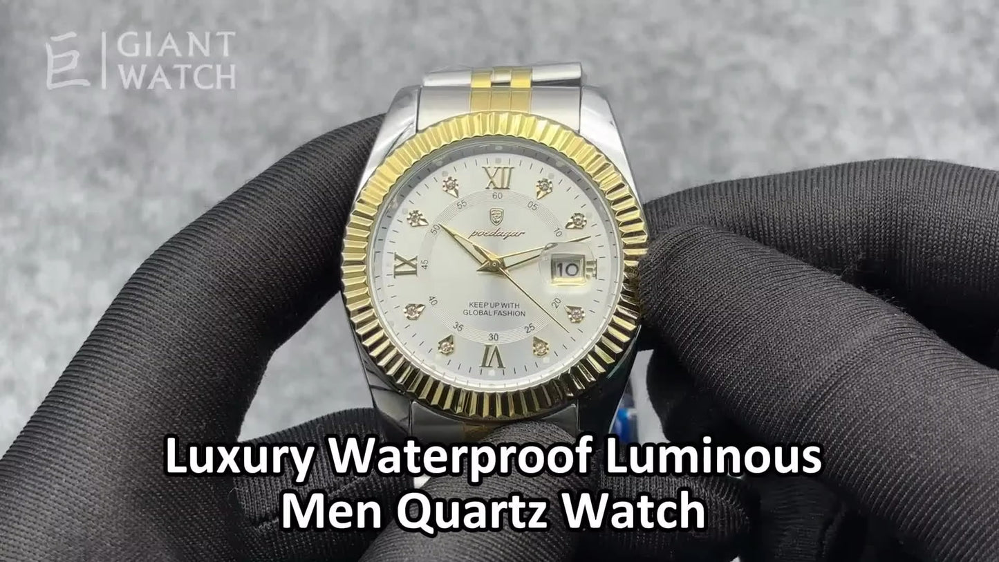 Poedagar 910 Man Wristwatch Waterproof Luminous Men Quartz Watchساعة يد رجالية Poedagar 910 مقاومة للماء ومضيئة من الكوارتز للرجال