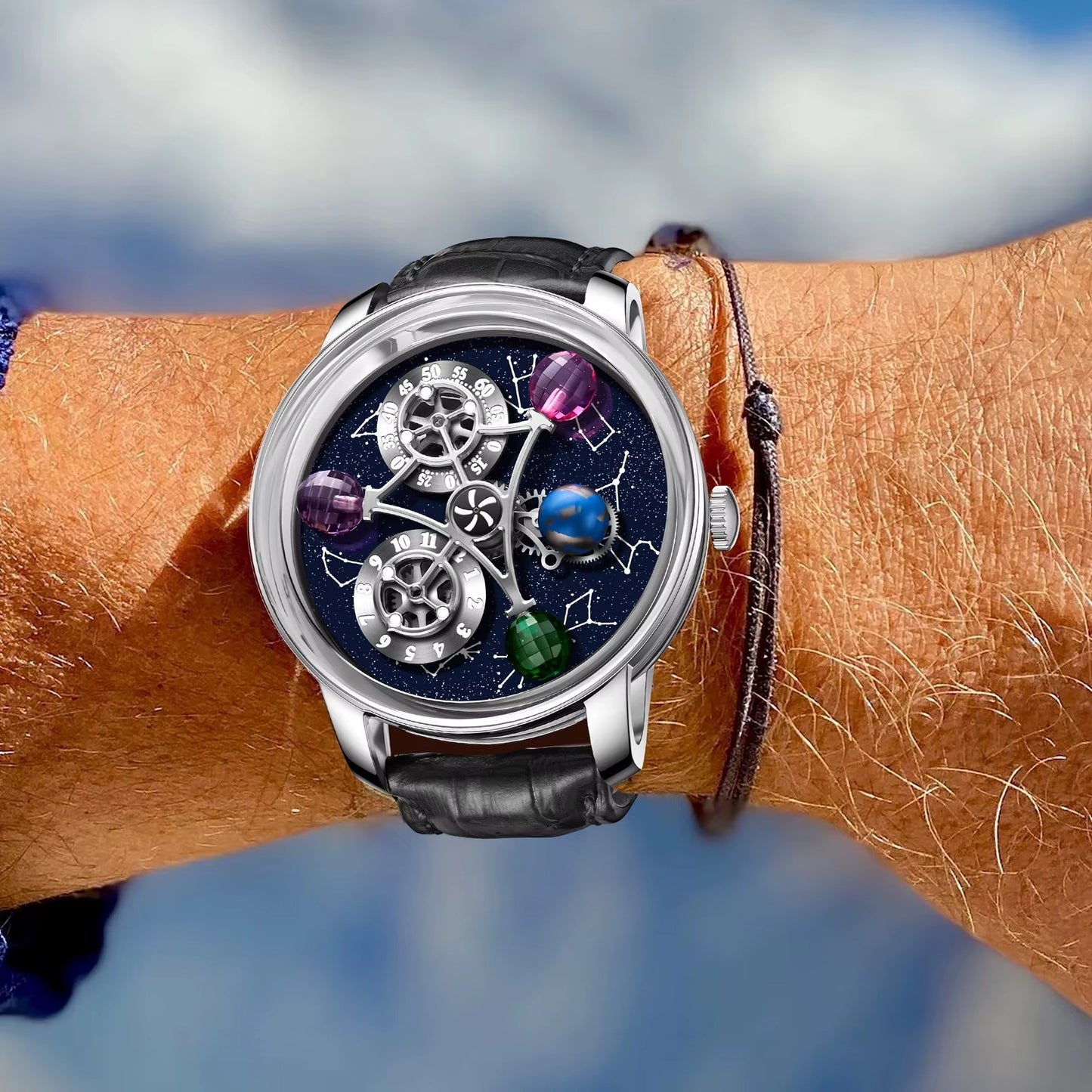 New Arrival Luxury Men Mechanical Leather Watches Fashion Businessساعات رجالية ميكانيكية جلدية فاخرة وصلت حديثًا، موضة الأعمال