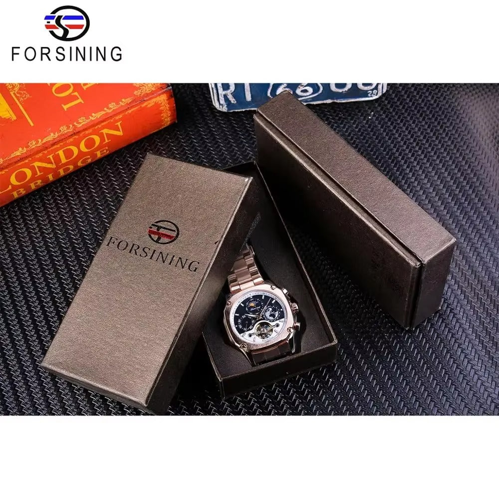 Forsining Brand Mens Mechanical Watchesساعة بآلية ميكانيكية دقيقة