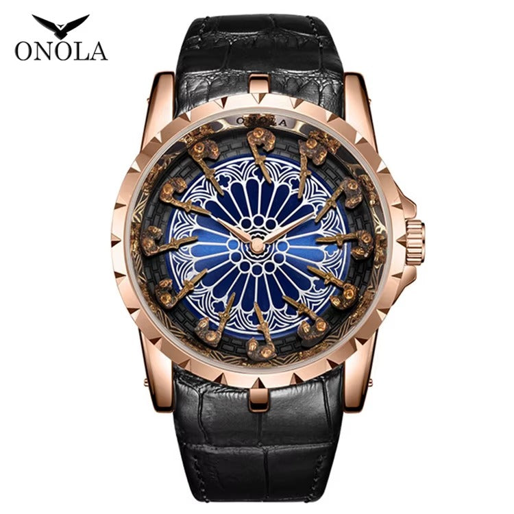 ساعة رجالية 2025 جديدة من الجلد الطبيعي مقاومة للماء Casual Man Watch 2025 New Genuine Leather Waterproof