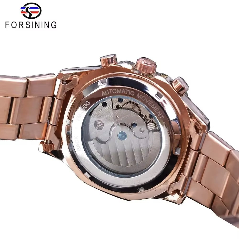 Forsining Brand Mens Mechanical Watchesساعة بآلية ميكانيكية دقيقة