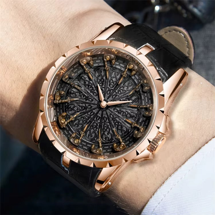 ساعة رجالية 2025 جديدة من الجلد الطبيعي مقاومة للماء Casual Man Watch 2025 New Genuine Leather Waterproof