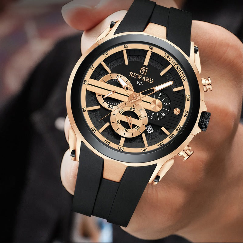 REWAD VIP WATCH WITH BOX جديدة للرجال مع علبة REWARD VIP ساعة عصرية