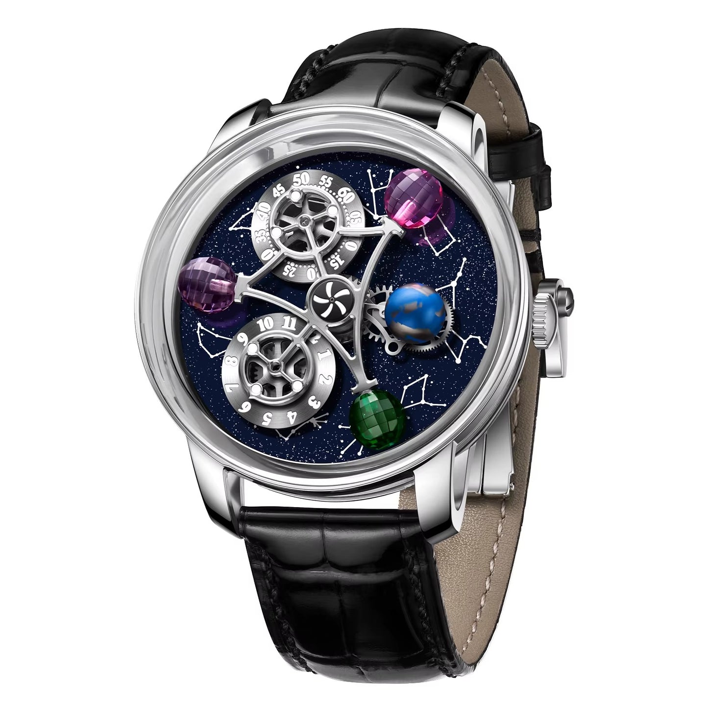 New Arrival Luxury Men Mechanical Leather Watches Fashion Businessساعات رجالية ميكانيكية جلدية فاخرة وصلت حديثًا، موضة الأعمال
