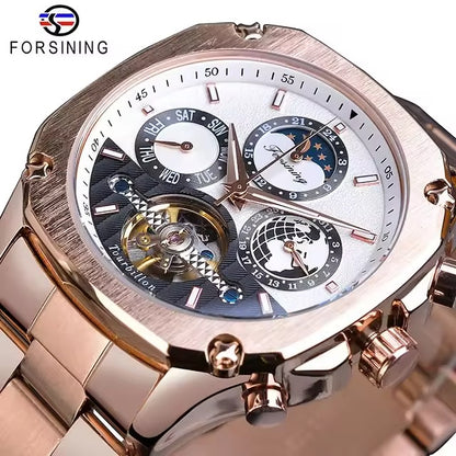Forsining Brand Mens Mechanical Watchesساعة بآلية ميكانيكية دقيقة