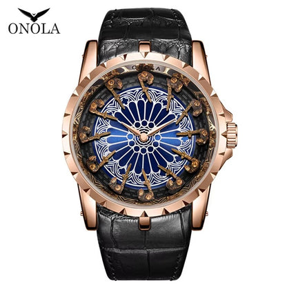 ساعة رجالية 2025 جديدة من الجلد الطبيعي مقاومة للماء Casual Man Watch 2025 New Genuine Leather Waterproof